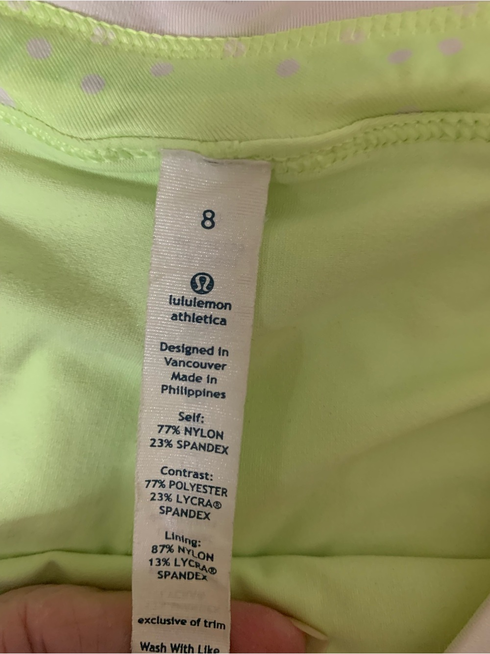 lululemon athletica Neon Yellow Athletic Skirt with cross yellow and white band - Picture 4 of 4